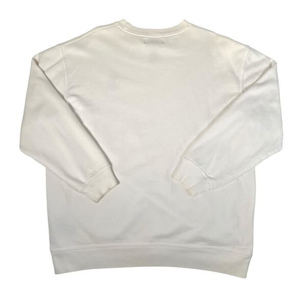 Lauren Ralph Lauren Womens Small Crewneck Embroidered White Cotton Sweater - Picture 2 of 10